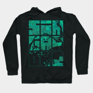 Singapore City Map Typography - Watercolor Hoodie